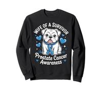 Épouse d'un Bouledogue de Sensibilisation au Cancer de la Prostate survivant Sweatshirt