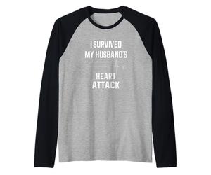 Épouse d'un survivant d'une Crise Cardiaque - J'Ai survécu à Celle de Mon Mari Manche Raglan