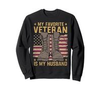 Épouse vétéran de Son Mari Journée des Anciens Combattants des États-Unis Ancien Combattant de l'armée américaine Sweatshirt