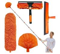 Époussette Télescopique - Balai à Microfibre Manche Long pour Toiles d'Araignée - Brosse Ergonomique Plafonnier Étagères Abat-Jour Murs Nettoyage