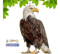 Épouvantail à oiseaux en forme de chouette - Pendentif plat avec clochette | Épouvantail réaliste et stable | Résistant aux intempéries, facile à installer, oiseau suspendu pour verger, ferme, cour