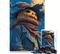 Épouvantail à tête de Citrouille et Lune Puzzle Adulte 1000 pièces Casse-tête Relaxant Motif à Assembler Cadeau de Noël (38x26cm)