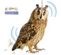 Épouvantail Anti-Oiseaux - Pendentif Oiseau Épouvantail Hibou - Épouvantail Hibou Décorati - Effaroucheur Décoratif avec Cloche, D'oiseau De Hibou Réaliste, Effrayer Les Oiseaux Loin