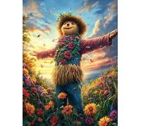 Épouvantail dans la Prairie Fleurie 1000 Pieces Casse-tête Expert Confirmé en Carton Épais Rigide Mythes Animal Plante Très Difficile Niveau Expert Motif Complexe Cadeau Anniversaire Premium 1000