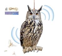 Épouvantail d'oiseaux - Statue de Chouette, Protection de Jardin pour terrasse, Pendentif Suspendu avec Son de Cloche, décoration extérieure, Fausse Figurine d'oiseau pour Balcon et Cour de