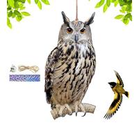 Épouvantail en Fourrure d'oiseau | Pendentif épouvantail | Pendentif décoratif avec Cloche, Faux réaliste, épouvantails d'oiseaux, effrayants d'oiseaux éloignés, Dispositif de Peur des