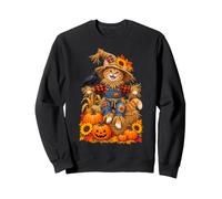 Épouvantail habillé Chat Orange Tournesol Corbeau Corbeau Citrouille Sweatshirt