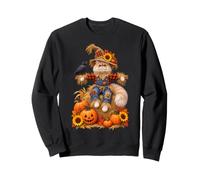 Épouvantail habillé Chat Persan tournesols Corbeau Corbeau Citrouille Sweatshirt