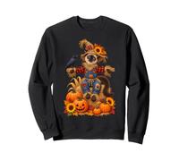 Épouvantail habillé Chat Siamois tournesols Corbeau Corbeau Citrouille Sweatshirt