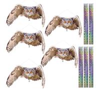 Epouvantail Oiseaux Exterieur, 5 Pièces Repulsif Effaroucheur Oiseaux Exterieur, Pics Anti Pigeons Pour Balcon, Plat Plastique Faux Hibou Effaroucheur Pigeons, Corbeau Anti-Pigeon Epouvantail a Jardin