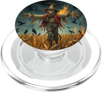 Épouvantail Squelette Halloween Fire Corbeaux PopSockets PopGrip pour MagSafe
