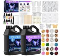 Epoxy Resin 1000 ml Transparent Epoxy Resin 1:1 Ratio Complete Epoxy Resin Kit with Resin Pigment Gold Lea RESINE DE LOISIR CREATIF