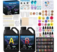 Epoxy Resin, 1020 Ml Epoxy Resin Kit, 1:1 Ratio Clear Epoxy Resin, With Resin Pigment And Hardener, For Casting And Coating, Jewellery Making, Wood, Paint