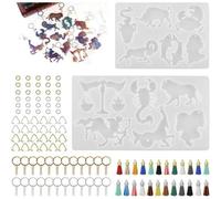 Epoxy Resin Constellation Mould, Silicone Resin Key Ring Mould And 24 Tassels, Epoxy Resin Pendant Moulds For Jewellery Crafts Diy