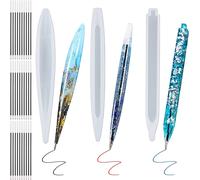 Epoxy Resin Molds Ballpoint Pen, 6pcs Pen Mold, Epoxy Resin Molds Pens Silicone Mold With 30pcs Refills For Diy Silicone Epoxy Resin Mold