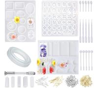 Epoxy Resin Mould, Silicone Epoxy Resin Mould Jewellery Molding Tools Resin Mold, 165pcs Kit Epoxy Resin Silicone Molds Jewelry Molds For Diy Jewellery/Bracelet/Pendant/Earring