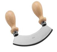 Eppicotispai 15,2 cm hachoir demi-lune/Hachoir en acier inoxydable avec poignée en bois, petite comme Dimensions sur la lame Petite taille est 15,2 cm