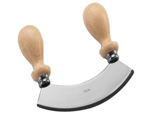 Eppicotispai 15,2 cm hachoir demi-lune/Hachoir en acier inoxydable avec poignée en bois, petite comme Dimensions sur la lame Petite taille est 15,2 cm
