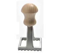 Eppicotispai Tampon à raviolis carré en aluminium avec manche en bois de hêtre, 5,1 x 5,1 cm