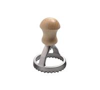 Eppicotispai Tampon à raviolis rond en aluminium avec manche en bois de hêtre 7,6 cm