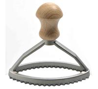 Eppicotispai Tampon ovale en aluminium avec manche en bois de hêtre - 10,2 x 5,1 cm