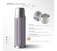 Eppigrand Gourde Isotherme 500ml - Bouteille Isotherme Inox, Étanche, Sans Bpa, Avec Couvercle Click & Go (Moss Green, 500 Ml)