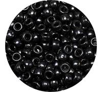 Eppingwin Assortiment de Perles (1 000 Perles Poney - Noir Uni)