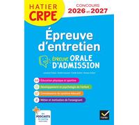 Epreuve d'entretien - CRPE 2026-2027 - Epreuve orale d'admission - L3 et M2 - Elodie Foussard - Hatier - broché - Scolaire / Universitaire