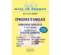 Épreuves d'Anglais - Admissions parallèles 1ère et 2e année aux concours des écoles de commerce