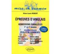 Epreuves D'anglais - Admissions Parallèles 1re Et 2e Années Aux Concours Des Écoles De Commerce
