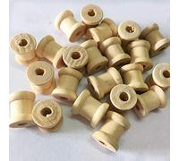 EPRHAY Lot de 100 mini bobines de fil vides en bois de couleur naturelle vintage pour travaux manuels et fil dentaire 14 x 12 mm