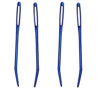 EPRHAY Lot de 4 aiguilles à tricoter en métal - Aiguilles à repriser pour la laine - Pointe courbée pour le tricot et le crochet