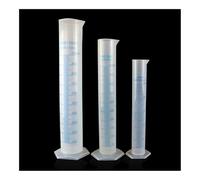 Éprouvette graduée de laboratoire avec bec verseur, 10 ml, 25 ml, 50 ml, 100 ml, 250 ml, blanche/bleue(250ml Blue Scale)