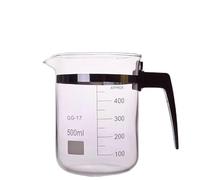 Éprouvette graduée en verre, Bécher doseur en verre borosilicaté de 500 ml avec bec verseur et poignée plastique for laboratoire cuisine