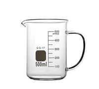 Éprouvette graduée en verre, Bécher en verre borosilicaté avec poignée, tasse à mesurer, plusieurs tailles(50mlx 2pcs)