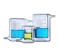 Éprouvette graduée en verre, Bécher gradué à double paroi en verre borosilicaté 50-1000 ml(100ml)