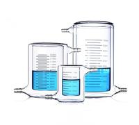Éprouvette graduée en verre, Béchers à double paroi en verre borosilicaté 50-5000 ml for utilisation laboratoire(200ml)