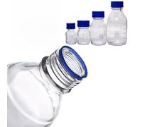 Éprouvette graduée en verre, Bouteille de réactif en verre laboratoire à capuchon bleu 50 ml 100 250(50ml)