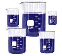 Éprouvette graduée en verre, Ensemble de béchers en verre borosilicaté avec graduation Griffin forme basse 5-5000 ml 17 pièces(600ml)