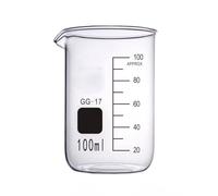 Éprouvette graduée en verre, Gobelet doseur en verre Borosilicate G3.3, 5-200ml, forme basse, for laboratoire de chimie(100)