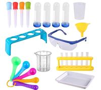 Eprouvette Plastique Binblin 22PCS Expériences Scientifiques Enfants Pipette Plastique Support de Tube à Essai Dropper Pipette Expériences Scientifiques Créatives Jouet éducatif à Domicile