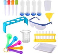 Eprouvette Plastique Counius 22PCS Expériences Scientifiques Enfants Pipette Plastique Support de Tube à Essai Dropper Pipette Expériences Scientifiques Créatives Jouet éducatif à Domicile
