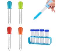 Eprouvette Plastique Tube À Essai Avec Bouchon, 9 Pièces Tubes À Essai En Plastique Avec Support Tubes, Pour Expériences Scientifiques Créatives, Jouet Éducatif À Domicile