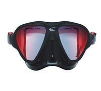 EPSEALON - Masque de Plongée Deepsub RedFlash - Vitres teintées - Champ de Vision Profond - Silicone Hypoallergénique + Cerclage en Polycarbonate - Boucles à réglage Rapide - Noir - 300 g