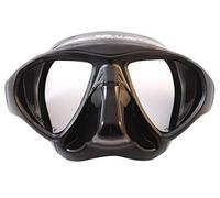 EPSEALON - Masque de Plongée Minisub - Spécialement conçu pour l'apnée - Silicone Hypoallergénique + Cerclage en Polycarbonate - Boucles à réglage Rapide - Noir - 300 g
