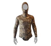 EPSEALON Veste de Chasse sous-Marine Tactical Commando 7 mm en néoprène Jako, Camouflage Marron, intérieur refendu, Manches Longues, Taille T3
