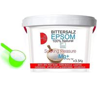 Epsom Sels D'epsom Magnesium ● Forme Naturelle De Magnésium ● Multiusage - Alimentaire - Cuisine, Spa Beauté, Santé, Jardin, Bain De Pied Gommage ● 3.5 Kg Avec Verre Doseur