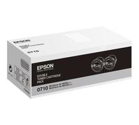 Epson 0710 - Pack de 2 - haute capacité - noir - originale - cartouche de toner - pour WorkForce AL-M200DN, AL-M200DN Double pack bundle ETD, AL-M200DW, AL-MX200DNF, AL-MX200DWF