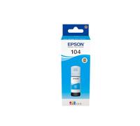 Epson 104 EcoTank Cyan, Bouteilles d'encre d'origine, ET-1810 ET-2710 ET-2711 ET-2712 ET-2714 ET-2715 ET-2810 ET-2811 ET-2812 ET-2814 ET-2815 ET-2720 ET-2721 ET-2820 ET-2821 ET-2825 ET-4700 ET-4800