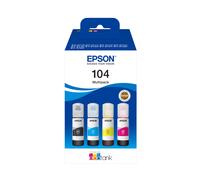 Epson 104 Recharge d'encre originale EcoTank C13T00P640 - Pack de 4 (Noir, Cyan, Magenta, Jaune)